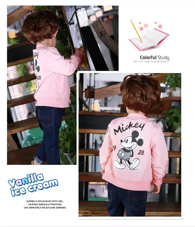 Fashion Baby Clothing Mickey Girls Boys Jackets Kids Coat Mickey's Clothes Infantil Autumn Spring Outwear Baseball Windbreaker 20