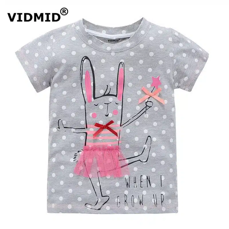 VIDMID 2-10 years baby Girl t-shirt big Girls tee shirts for children girl blouse sale t shirt 100% cotton kids summer clothes 19