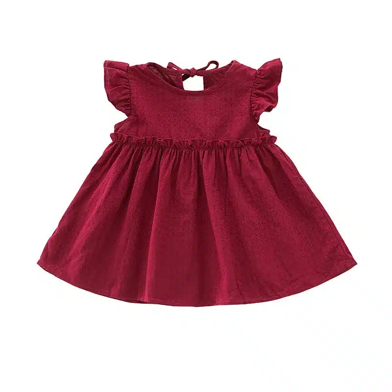 LILIGIRL Ruffle Sleeve Kids Summer Dress for Girls Blouses Tops Linen Elegant Princess Party Dresses 2019 Baby Shirts Clothes 4