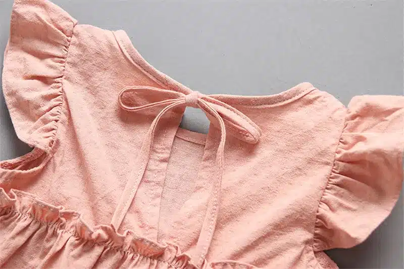 LILIGIRL Ruffle Sleeve Kids Summer Dress for Girls Blouses Tops Linen Elegant Princess Party Dresses 2019 Baby Shirts Clothes 12