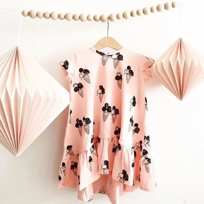 EnkeliBB Clearance Brand CLothing For Kids Girls Ice Cream Dresses Baby Ice Cream Romper Brother Sister Matching Twins Clothes 3
