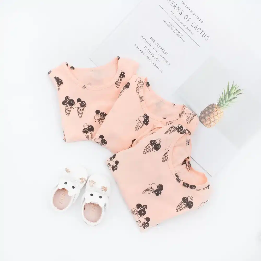 EnkeliBB Clearance Brand CLothing For Kids Girls Ice Cream Dresses Baby Ice Cream Romper Brother Sister Matching Twins Clothes 10