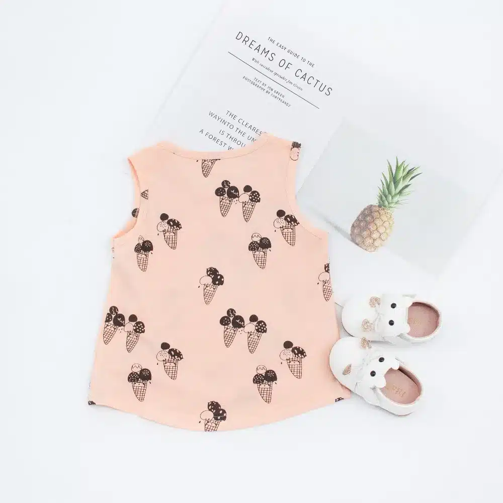 EnkeliBB Clearance Brand CLothing For Kids Girls Ice Cream Dresses Baby Ice Cream Romper Brother Sister Matching Twins Clothes 14
