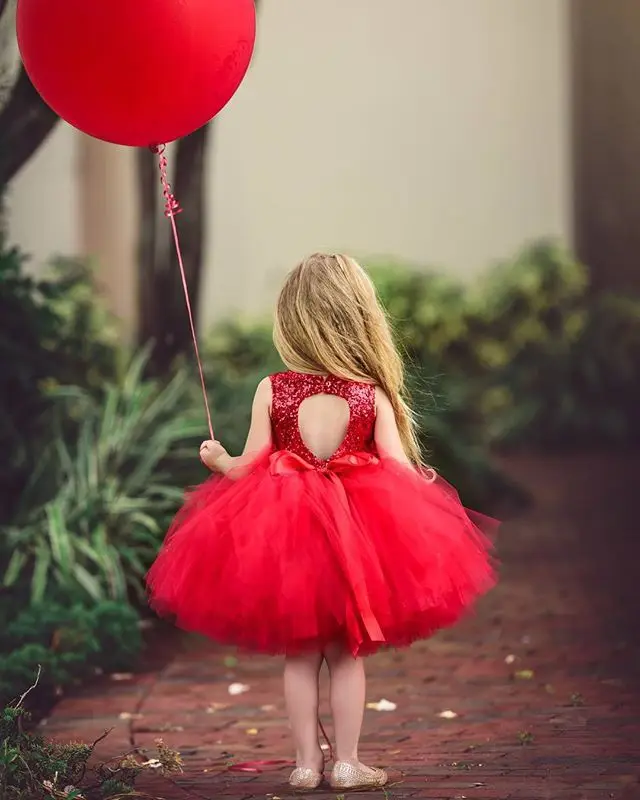 Love Shape Girl Dress Glitter Sequin Wedding Bridesmaid Pageant 2018 Summer Princess Party Dresses Children Clothes Size 1-5 7