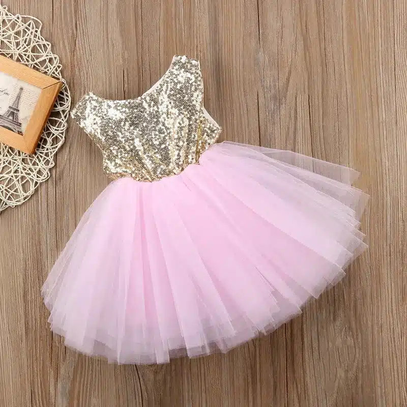 Love Shape Girl Dress Glitter Sequin Wedding Bridesmaid Pageant 2018 Summer Princess Party Dresses Children Clothes Size 1-5 19