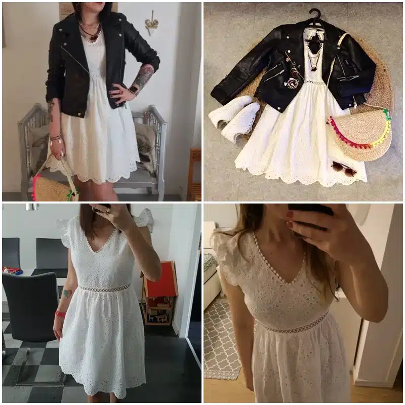 Simplee Sexy white women summer dress 2019 Backless v neck ruffle cotton lace dress Vintage holiday beach short female vestidos 13