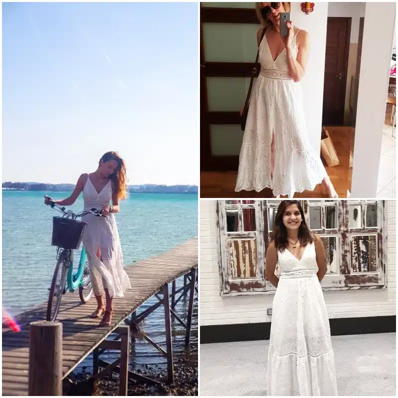 BerryGo White pearls sexy women summer dress 2019 Hollow out embroidery bodycon cotton dress Evening party solid long vestidos 15