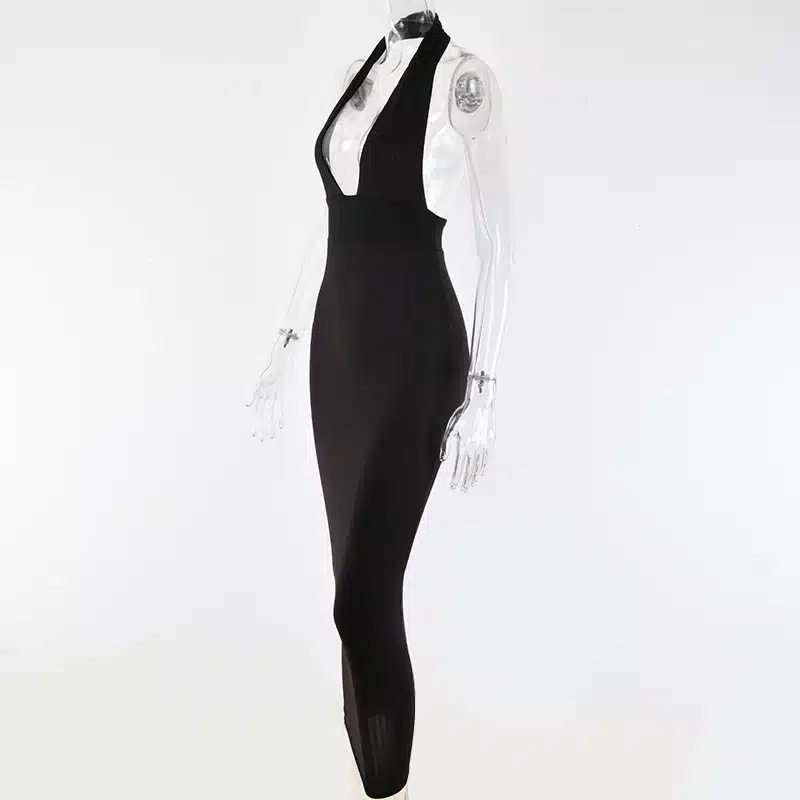 Articat Halter Backless Sexy Knitted Pencil Dress Women White Off Shoulder Long Bodycon Party Dress Elegant Summer Dress 2019 18