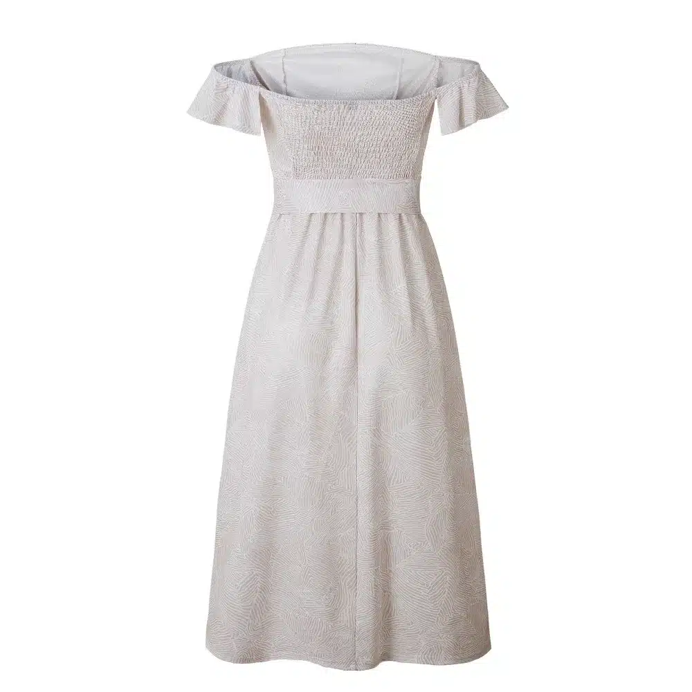 Backless Sexy Women Summer Dress 2019 Ruffles Off Shoulder Beach Dress Buttons Strapless Long Sundress Boho Midi Dress Ladies 50