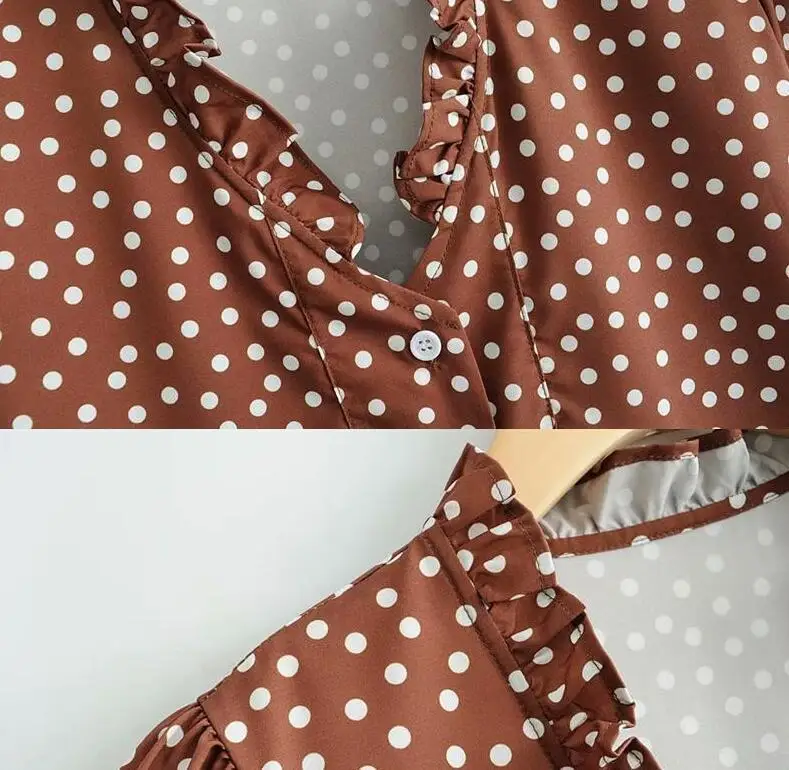Women Summer Dress 2019 Polka Dot Printing Long Dress Women Ruffles V Neck Vacation Sundress Short Sleeve Slim Vestidos 11