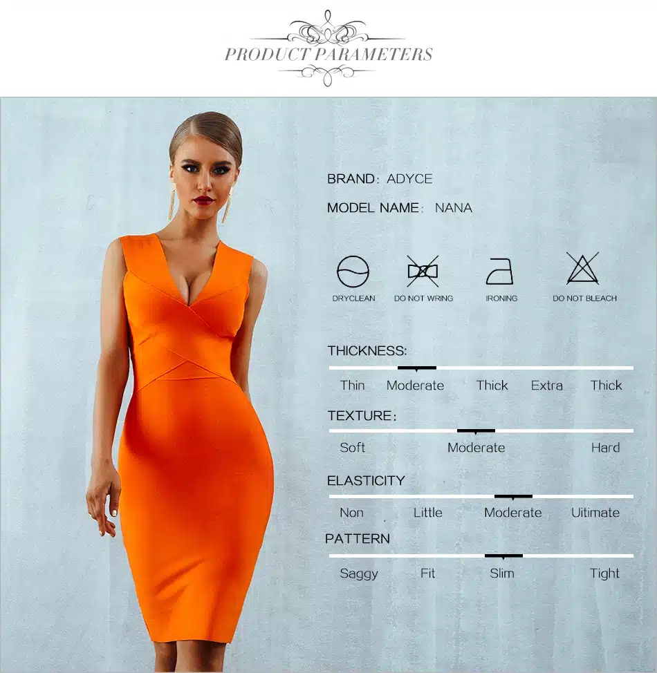 ADYCE Summer Women Bandage Dress Vestidos Verano 2019 Orange Red Tank Sexy Deep V-Neck Sleeveless Bodycon Celebrity Party Dress 10