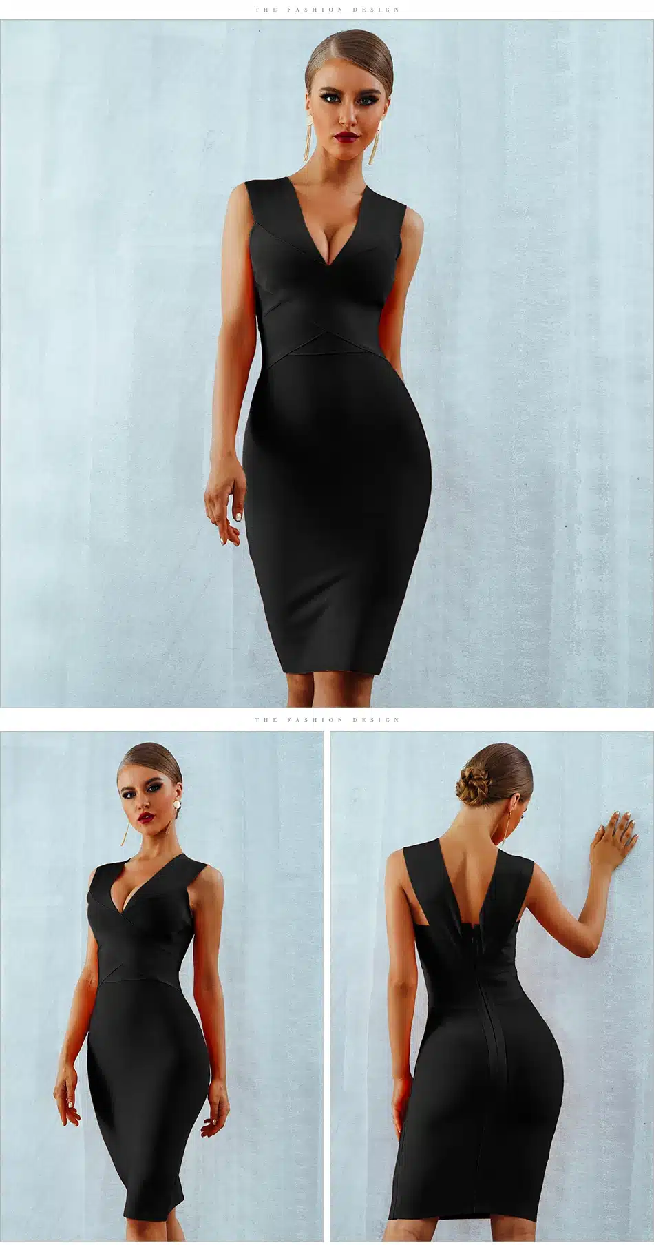 ADYCE Summer Women Bandage Dress Vestidos Verano 2019 Orange Red Tank Sexy Deep V-Neck Sleeveless Bodycon Celebrity Party Dress 17
