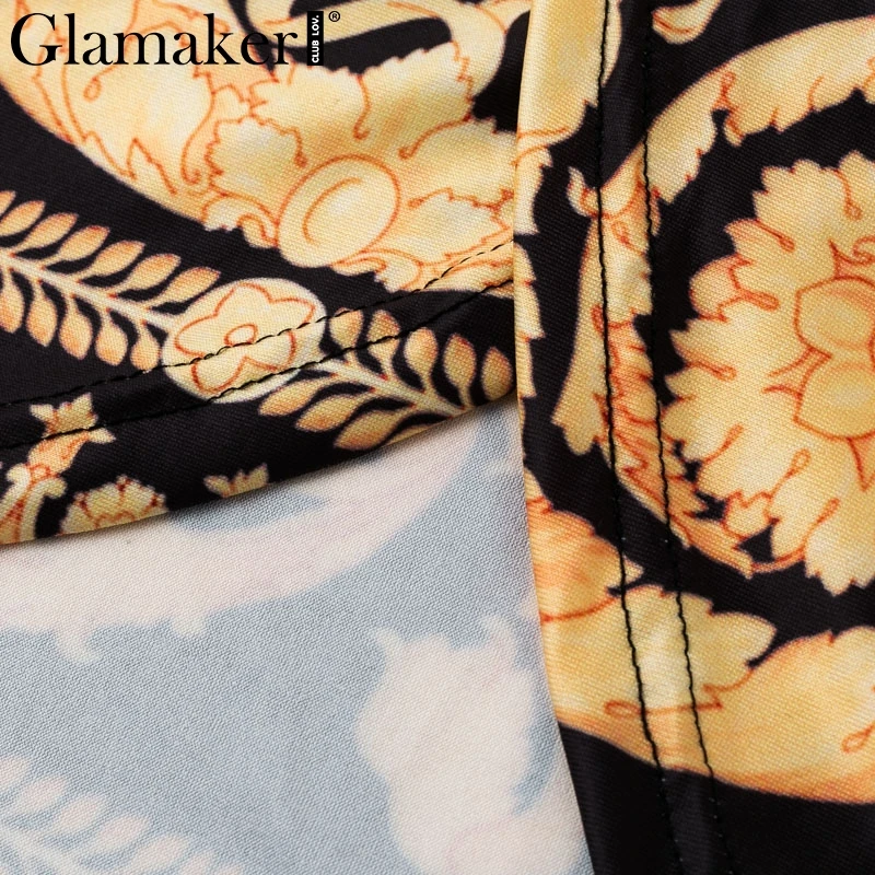 Glamaker Vintage split sexy boho dress Women summer elegant print maxi dress long sleeve paisley 2019 long robe party club dress 23