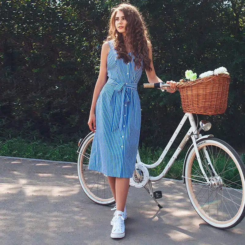 Blue Striped Bow Bandage Dress 2019 Summer Sexy Sleeveless Strap Shirt Dress Single-Breasted Elegant Women Party Dress Vestidos 16