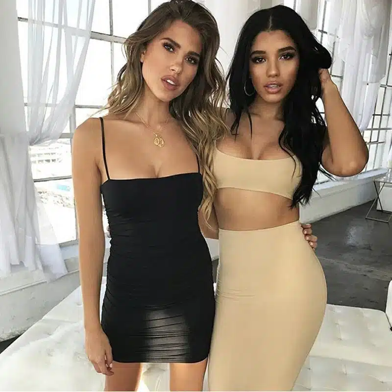 Articat Black Sexy Bodycon Summer Dress 2019 Strapless Spaghetti Strap Bandage Mini Dress Party Casual Basic Beach Dress Short 11