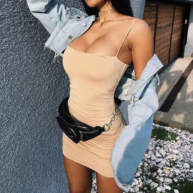 Articat Black Sexy Bodycon Summer Dress 2019 Strapless Spaghetti Strap Bandage Mini Dress Party Casual Basic Beach Dress Short 14