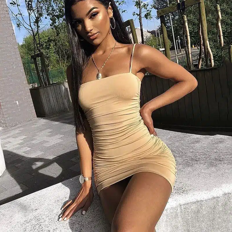 Articat Black Sexy Bodycon Summer Dress 2019 Strapless Spaghetti Strap Bandage Mini Dress Party Casual Basic Beach Dress Short 15