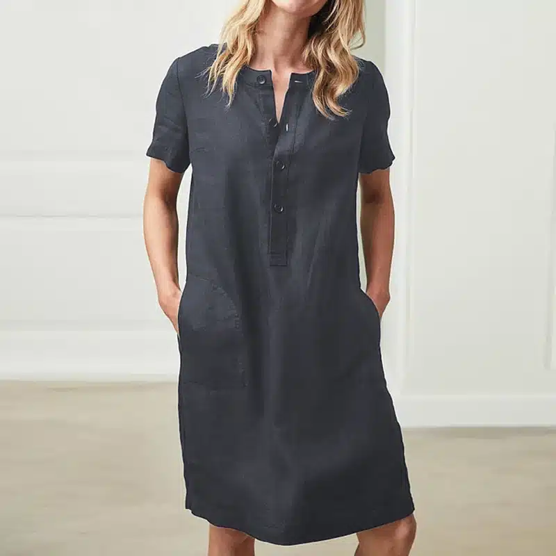 Summer Linen Dress 2019 Celmia Women Tunic Top Short Sleeve Shirt Button Female Vintage Casual Sundress Sarafans Vestidos S-5XL 10
