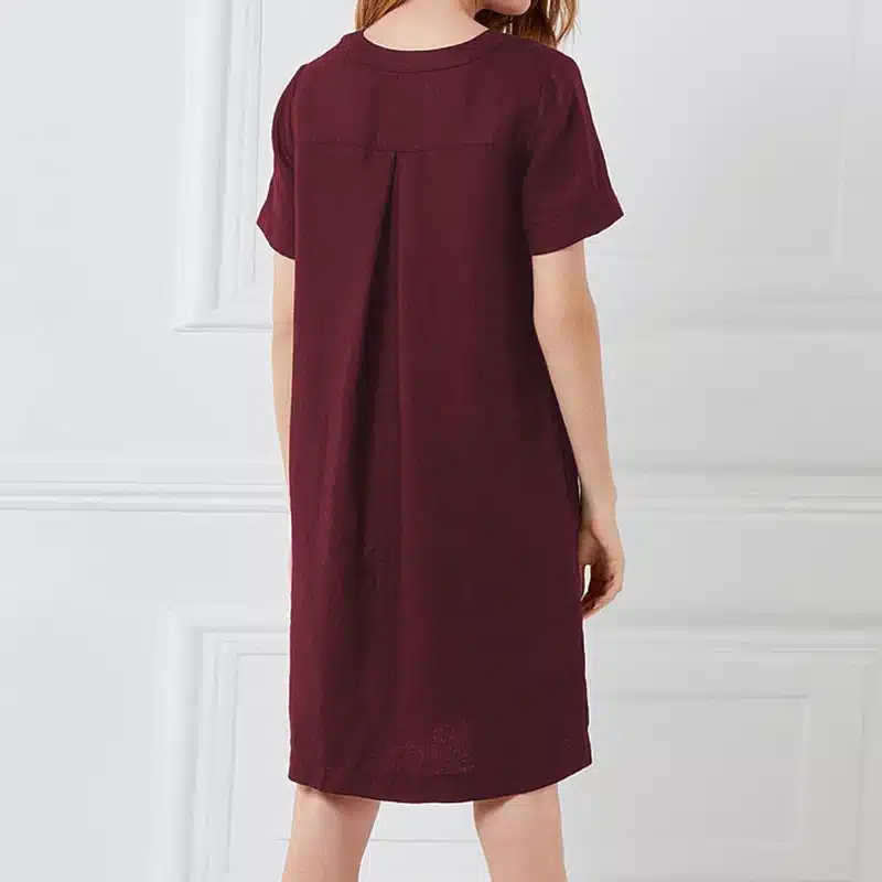 Summer Linen Dress 2019 Celmia Women Tunic Top Short Sleeve Shirt Button Female Vintage Casual Sundress Sarafans Vestidos S-5XL 15