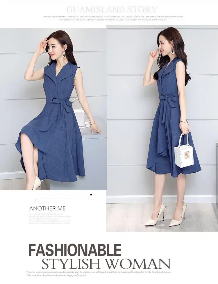 Saiqigui 2019 new fashion Summer Dress Sleeveless work OL women dress casual A-Lin v-neck Elegant dress vestidos de festa 14