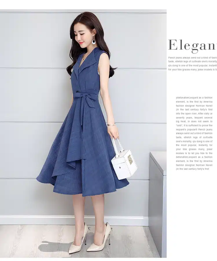 Saiqigui 2019 new fashion Summer Dress Sleeveless work OL women dress casual A-Lin v-neck Elegant dress vestidos de festa 16