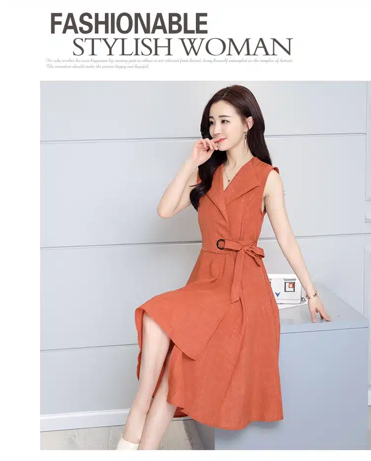 Saiqigui 2019 new fashion Summer Dress Sleeveless work OL women dress casual A-Lin v-neck Elegant dress vestidos de festa 21