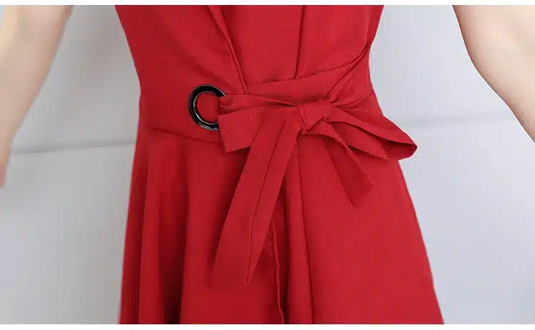 Saiqigui 2019 new fashion Summer Dress Sleeveless work OL women dress casual A-Lin v-neck Elegant dress vestidos de festa 44