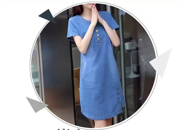 Korean Denim dress for women 2019 New Summer Casual Jeans Dress With button Pocket Sexy Denim Mini Dress Plus size 3XL A1425 12
