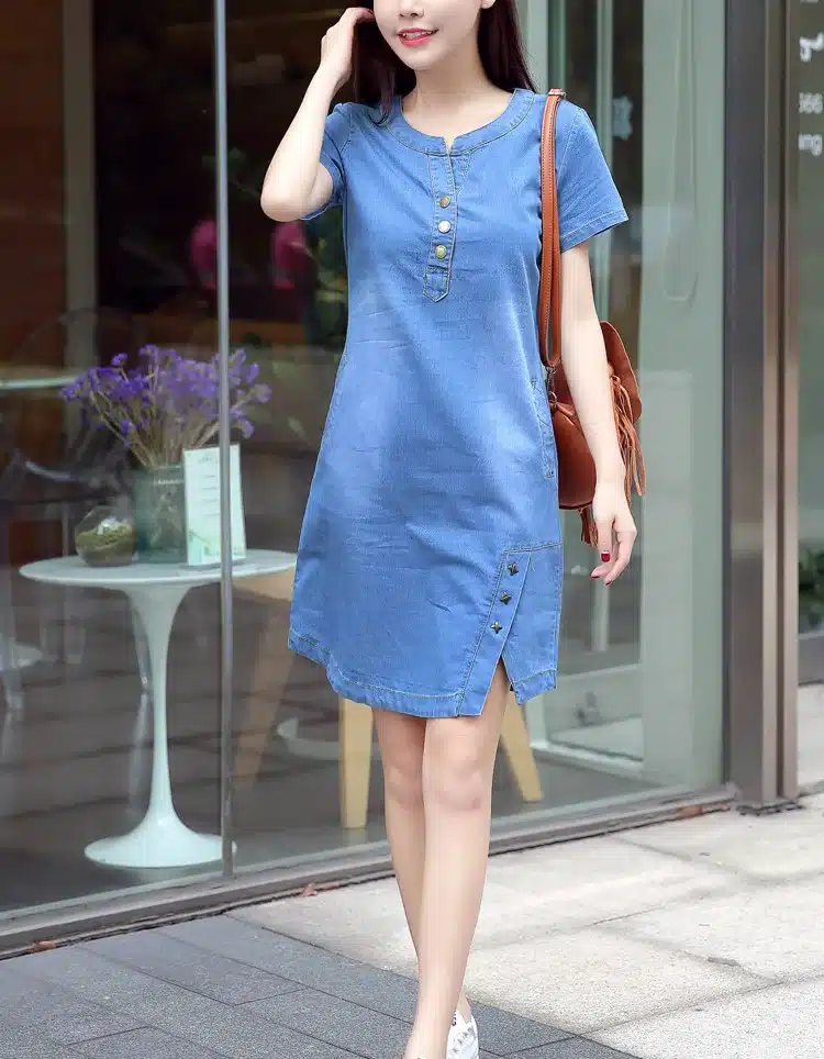 Korean Denim dress for women 2019 New Summer Casual Jeans Dress With button Pocket Sexy Denim Mini Dress Plus size 3XL A1425 19