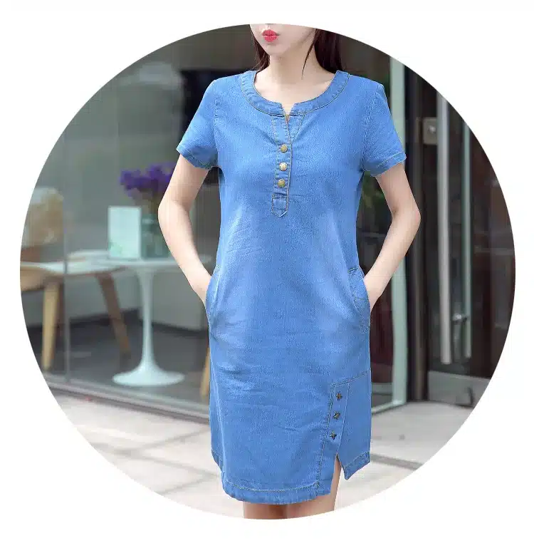 Korean Denim dress for women 2019 New Summer Casual Jeans Dress With button Pocket Sexy Denim Mini Dress Plus size 3XL A1425 21