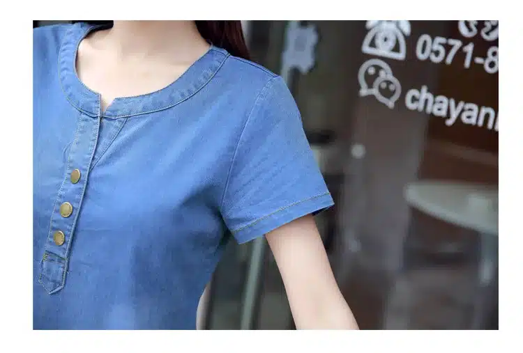 Korean Denim dress for women 2019 New Summer Casual Jeans Dress With button Pocket Sexy Denim Mini Dress Plus size 3XL A1425 23