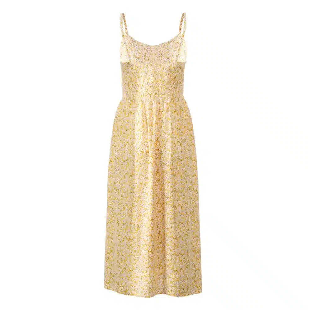 VIEUNSTA Leopard Floral Printed Strap Dress Summer 2019 Women V-neck Button Midi Party Dress Elegant Sleeveless Pockets Sundress 21