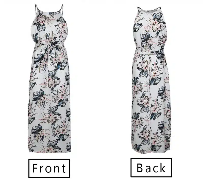 DeRuiLaDy 2019 Boho Floral Print Straps Long Dress Women Sexy Backless Summer Beach Maxi Dresses Womens Casual Vestidos Femme 11