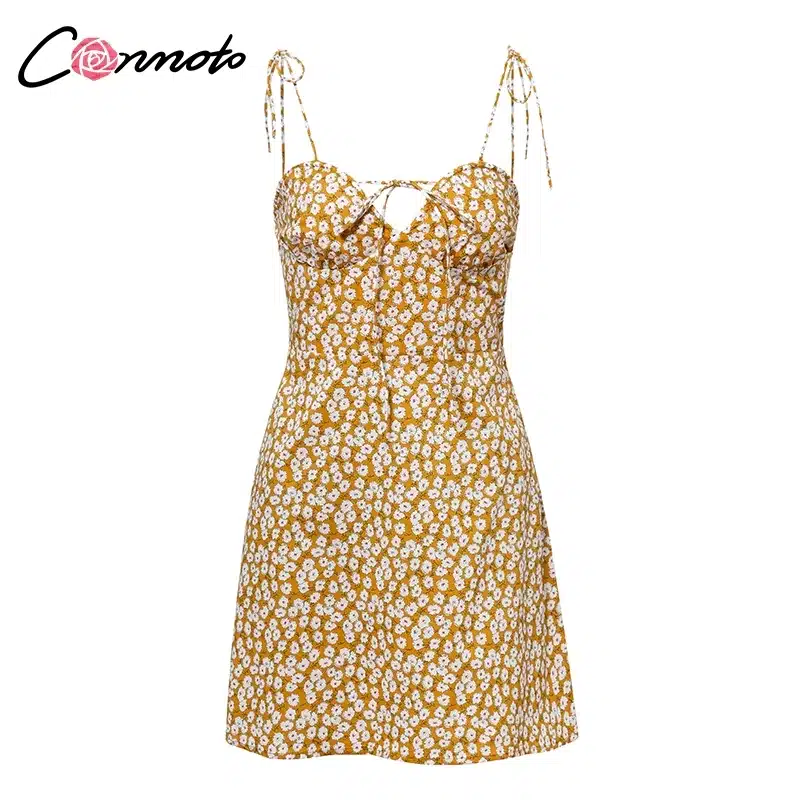 Conmoto 2019 Robe Femme Cotton Fashion Summer Dress Women Chic Beach Party Dress Lace Up Sexy Mini Dress Vestidos 18