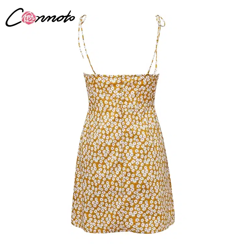 Conmoto 2019 Robe Femme Cotton Fashion Summer Dress Women Chic Beach Party Dress Lace Up Sexy Mini Dress Vestidos 19
