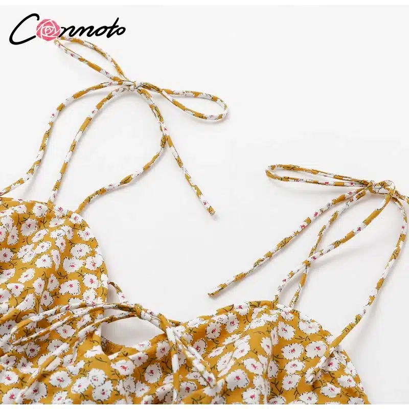 Conmoto 2019 Robe Femme Cotton Fashion Summer Dress Women Chic Beach Party Dress Lace Up Sexy Mini Dress Vestidos 20