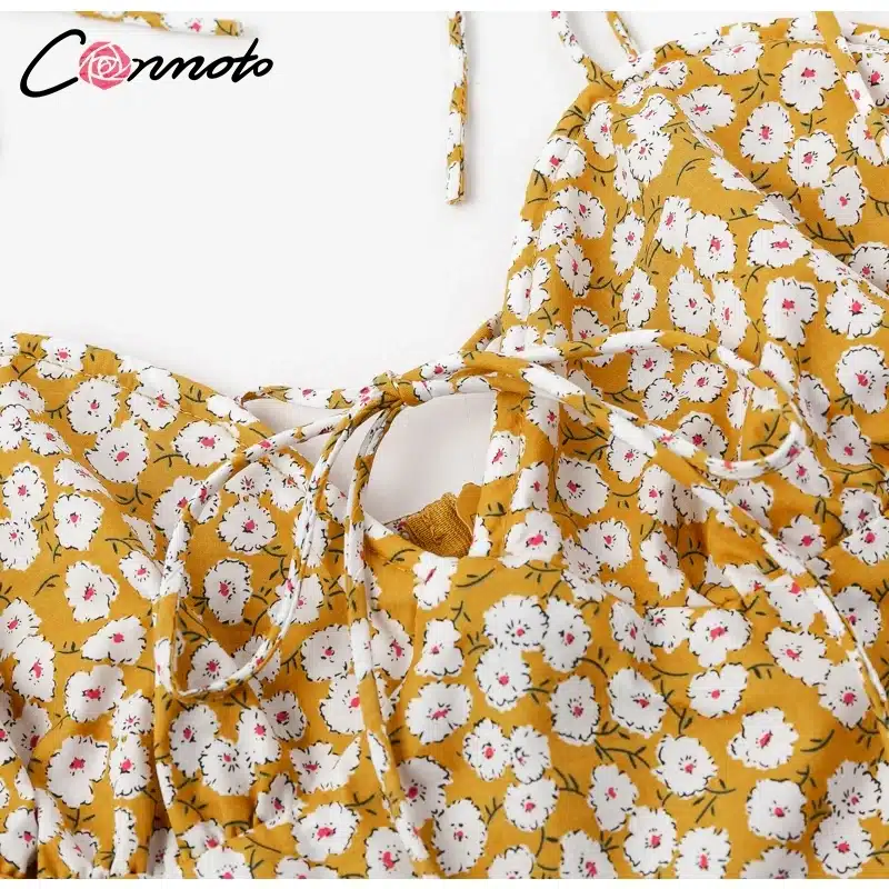 Conmoto 2019 Robe Femme Cotton Fashion Summer Dress Women Chic Beach Party Dress Lace Up Sexy Mini Dress Vestidos 21
