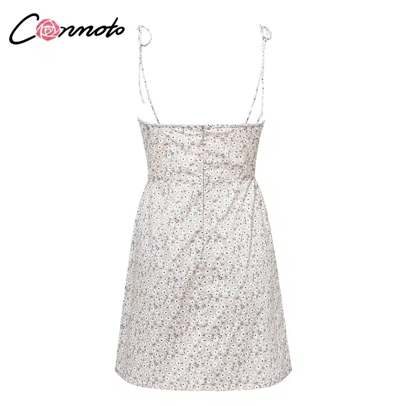 Conmoto 2019 Robe Femme Cotton Fashion Summer Dress Women Chic Beach Party Dress Lace Up Sexy Mini Dress Vestidos 26