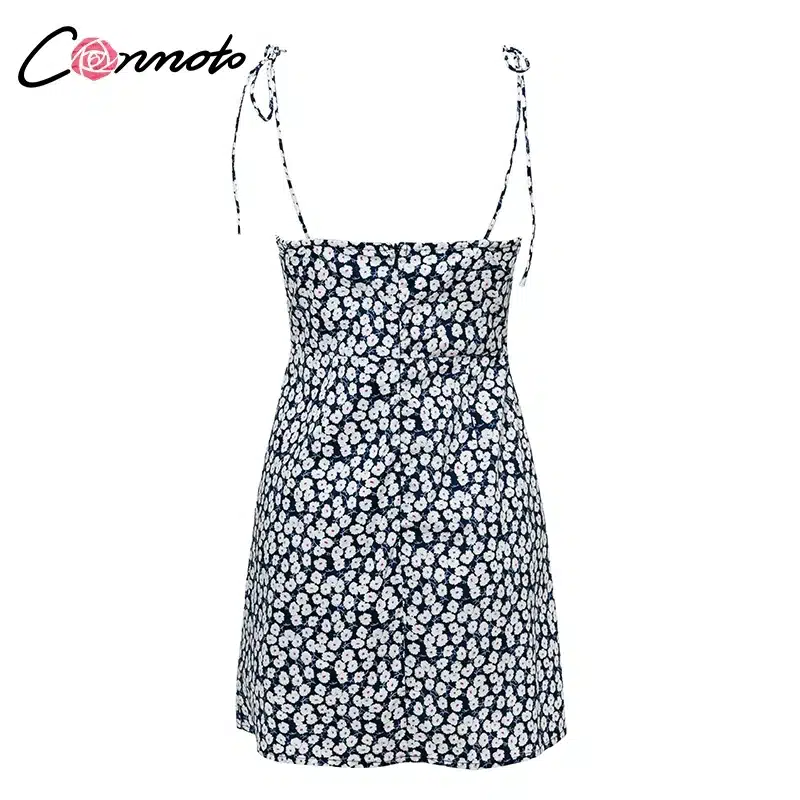 Conmoto 2019 Robe Femme Cotton Fashion Summer Dress Women Chic Beach Party Dress Lace Up Sexy Mini Dress Vestidos 28
