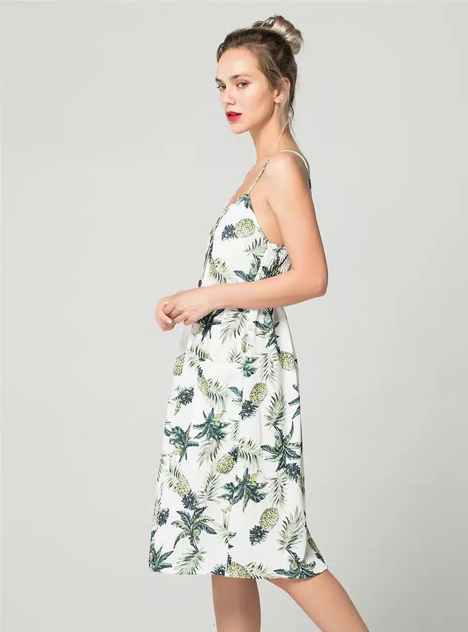 2019 Summer Women Button Decorated Print Dress Off-shoulder Party Beach Sundress Boho Spaghetti Long Dresses Plus Size FICUSRONG 14