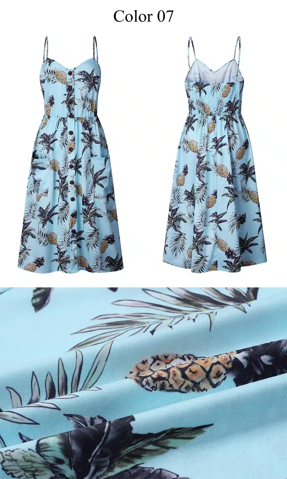 2019 Summer Women Button Decorated Print Dress Off-shoulder Party Beach Sundress Boho Spaghetti Long Dresses Plus Size FICUSRONG 31