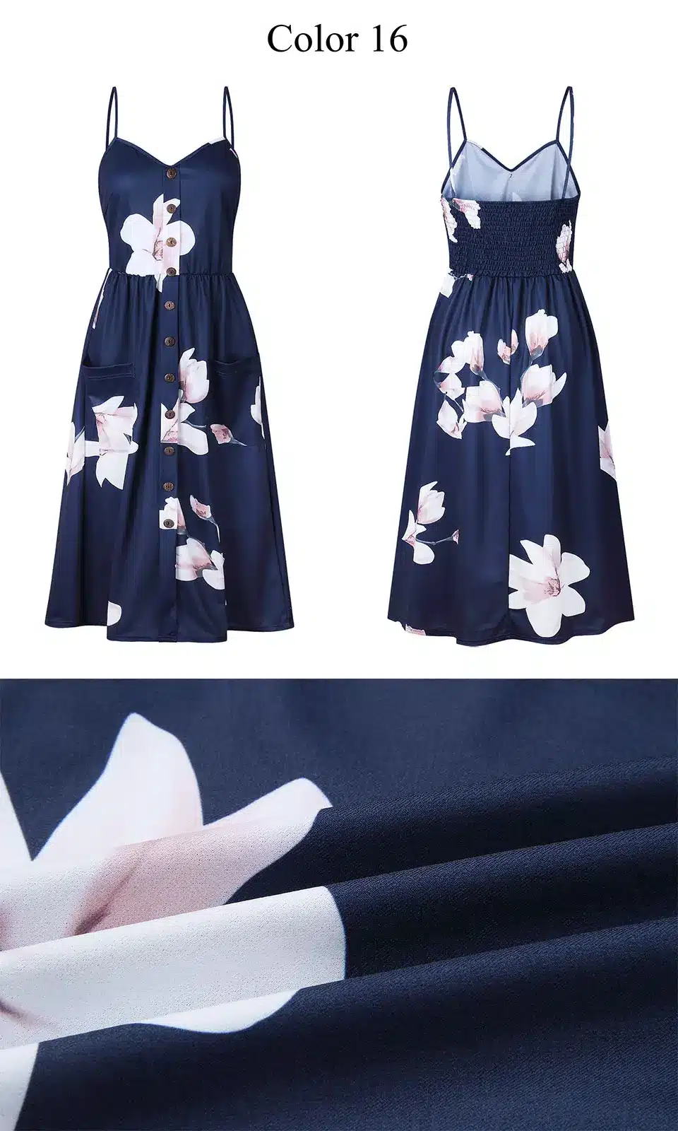2019 Summer Women Button Decorated Print Dress Off-shoulder Party Beach Sundress Boho Spaghetti Long Dresses Plus Size FICUSRONG 40