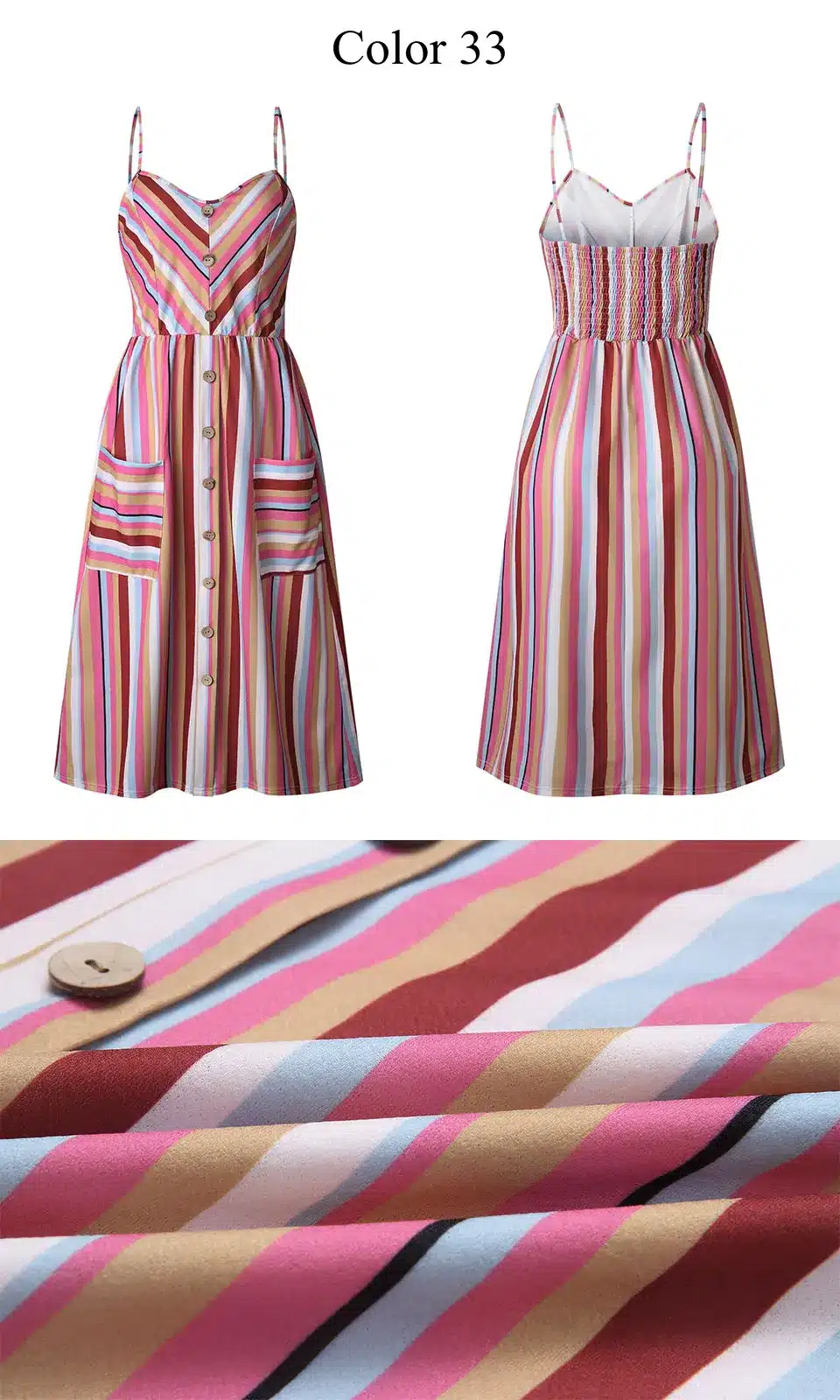 2019 Summer Women Button Decorated Print Dress Off-shoulder Party Beach Sundress Boho Spaghetti Long Dresses Plus Size FICUSRONG 57