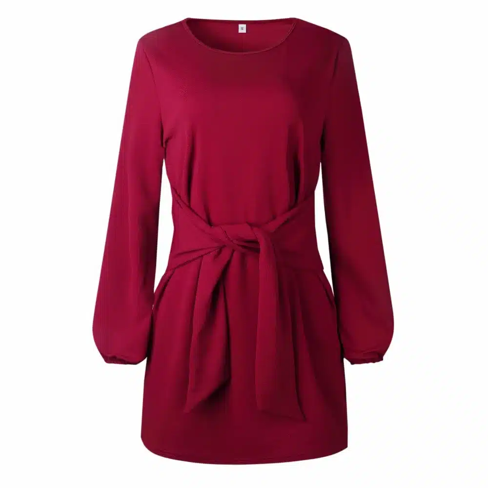 2019 Summer Autumn Dress Fashion Women Casual Loose Elegant Dress Good Quality O-Neck Sexy Black White Dress With Belt Vestidos 14