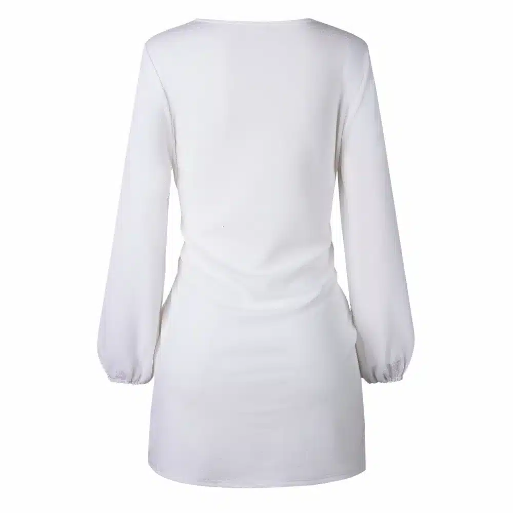 2019 Summer Autumn Dress Fashion Women Casual Loose Elegant Dress Good Quality O-Neck Sexy Black White Dress With Belt Vestidos 23