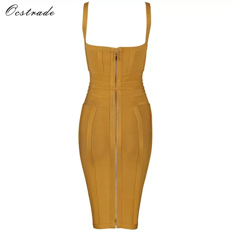 Ocstrade Women Bandage Dress 2019 Rayon Sleeveless Summer New Arrivals Sexy Deep v Neck Vestido Bodycon Bandage Dress Club Party 12