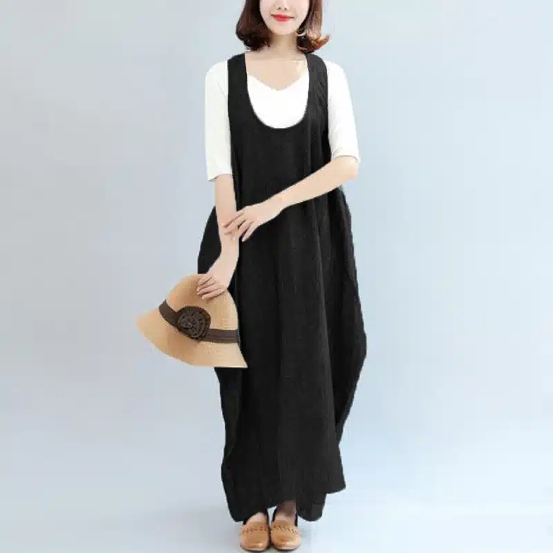 2019 ZANZEA Women Summer Straps Sleeveless Solid Baggy Backless Long Dungarees Dress Cotton Linen Party Beach Vestido Plus Size 18
