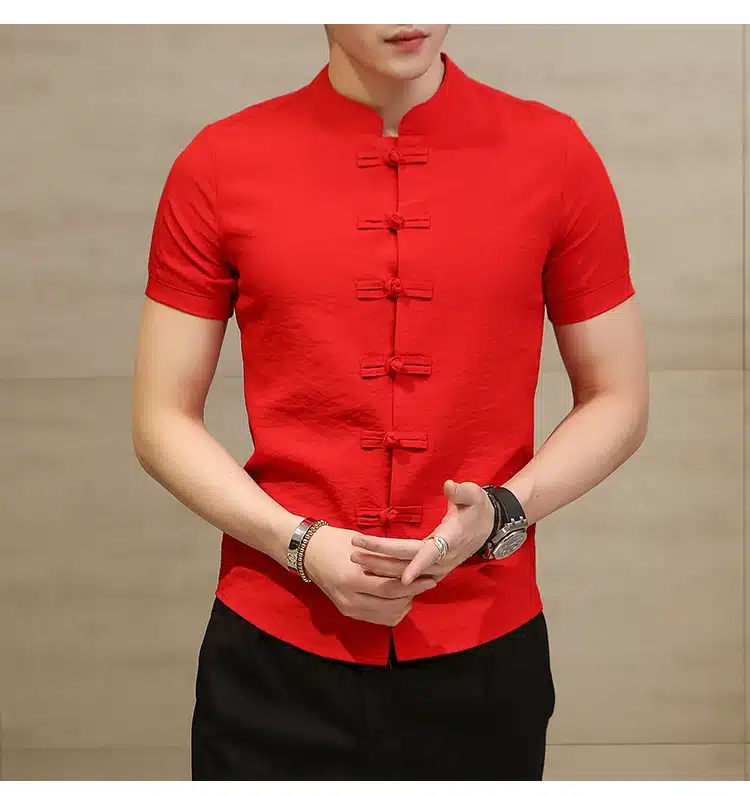 2019 Summer New Men Shirt Fashion Chinese style Linen Slim Fit Casual Short Sleeves Shirt Camisa Social Business Dress Shirts 16