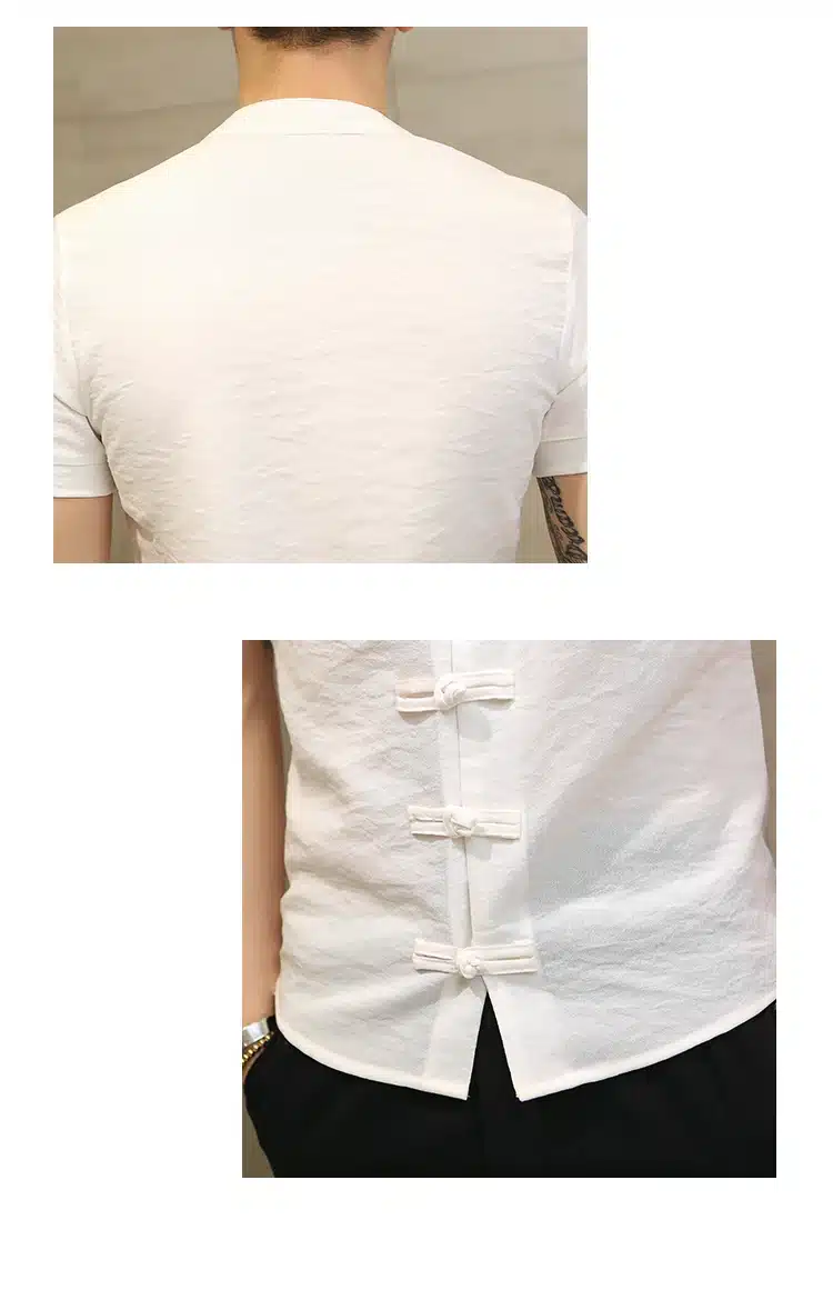 2019 Summer New Men Shirt Fashion Chinese style Linen Slim Fit Casual Short Sleeves Shirt Camisa Social Business Dress Shirts 31