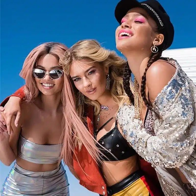 ANJAMANOR Glitter Holographic Sexy Two Piece Set Summer 2019 Woman Club Outfits Crop Top and Skirt Bodycon Short Dress D71-I02 15